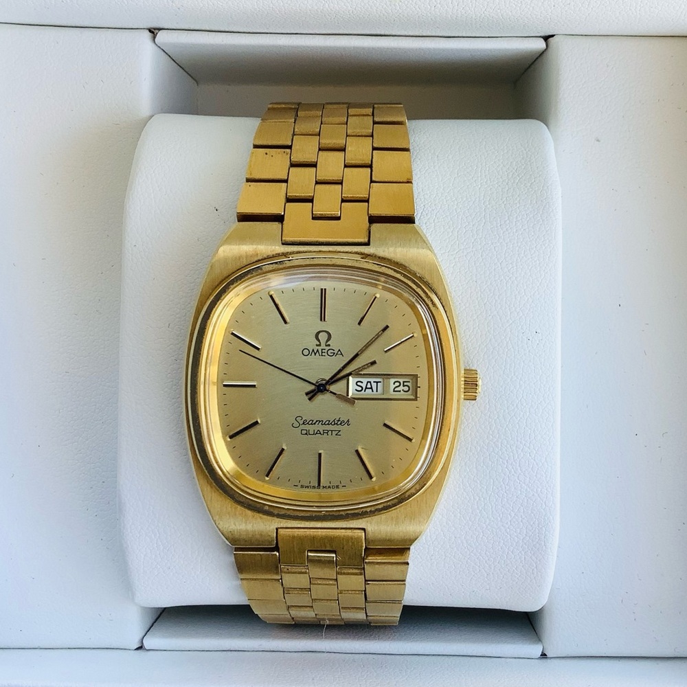 Omega Gold-Tone Seamaster Day-Date Watch🌟